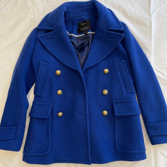 J. Crew Petite Stadium Cloth Wool Peacoat by Nello Gori - Picture 1 of 4